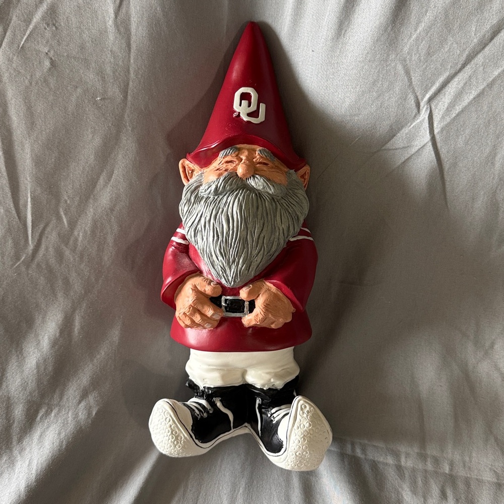 New Creative OU Oklahoma Garden Gnome Sooners College University Red Sports Gift